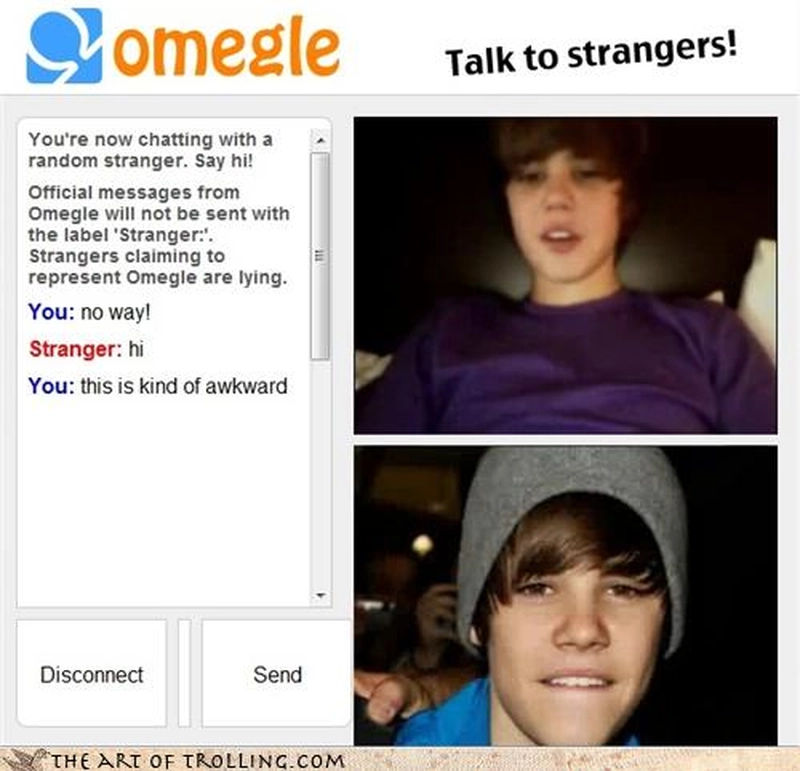 Justin Bieber using Omegle