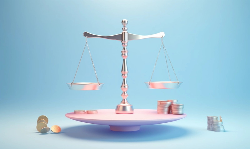 Scales and money, 3d illustration