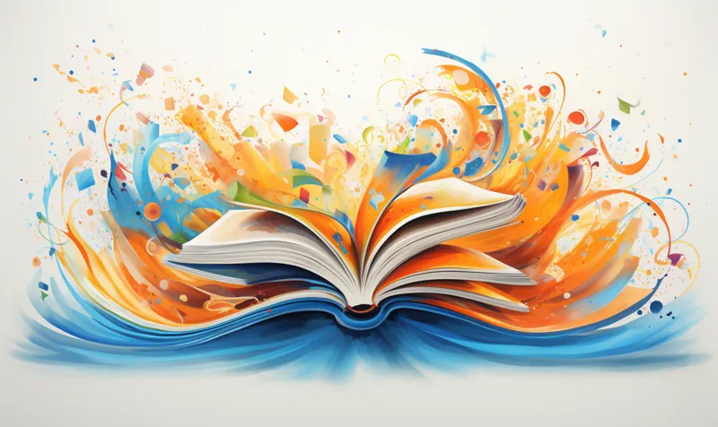 Open book colorful illustration