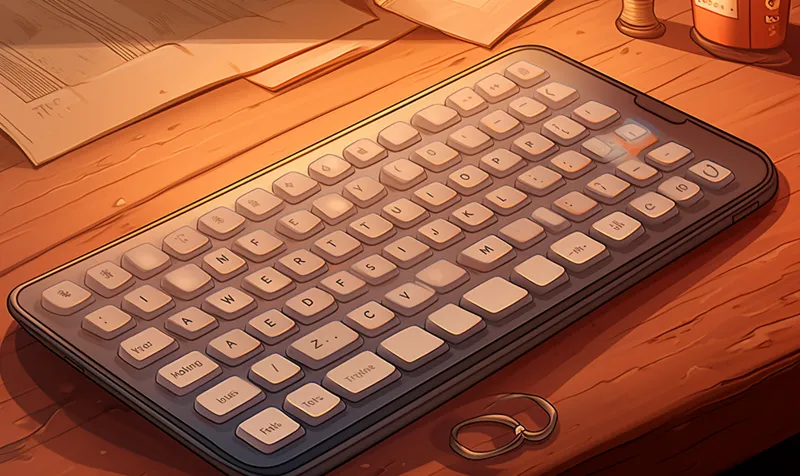 Warm illustration of the keyboard